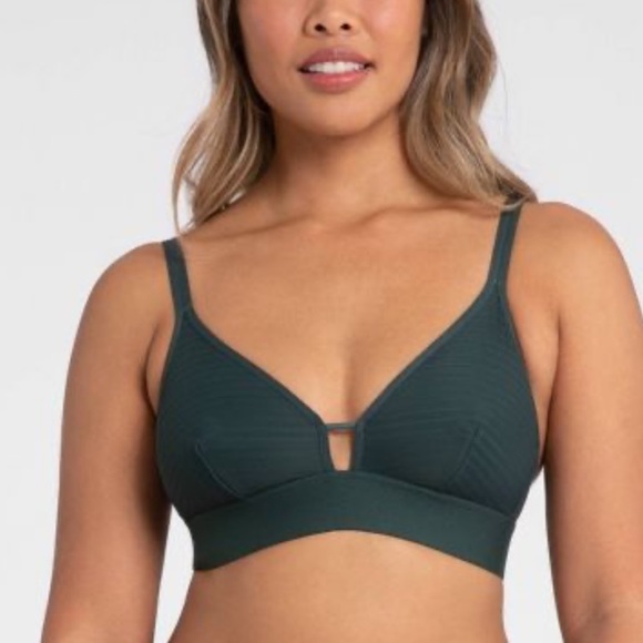 All You Lively Other - All You LIVELY Stripe Emerald Green Mesh Bralette Bra